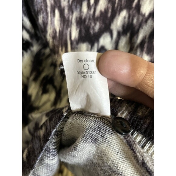 J. Crew Cardigan Sweater Womens Size M Watercolor Leopard Print 100% Merino Wool - Picture 4 of 7
